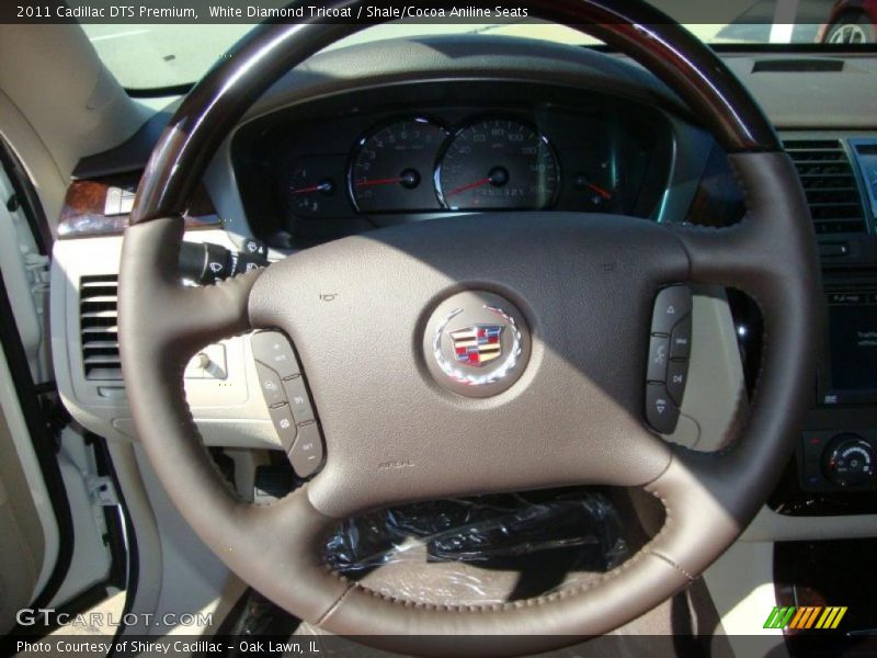 White Diamond Tricoat / Shale/Cocoa Aniline Seats 2011 Cadillac DTS Premium