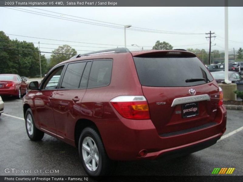 Salsa Red Pearl / Sand Beige 2009 Toyota Highlander V6 4WD