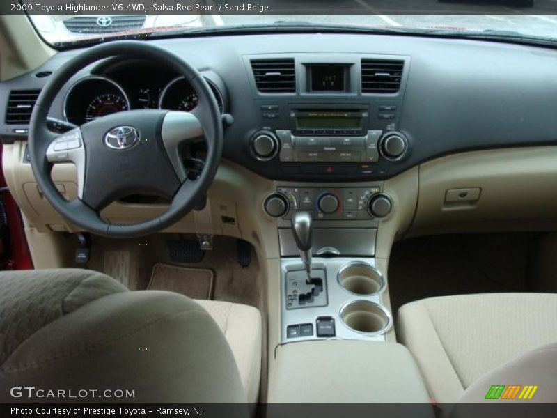 Salsa Red Pearl / Sand Beige 2009 Toyota Highlander V6 4WD