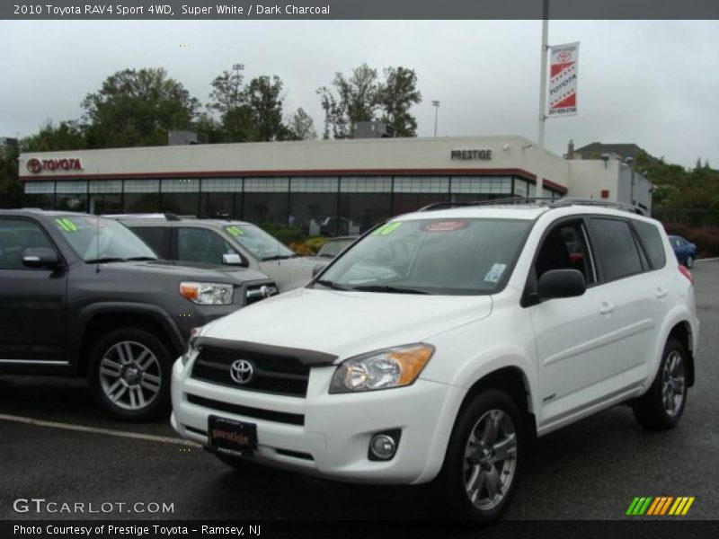 Super White / Dark Charcoal 2010 Toyota RAV4 Sport 4WD