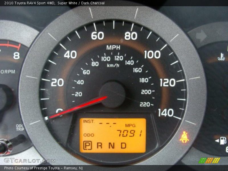 Super White / Dark Charcoal 2010 Toyota RAV4 Sport 4WD