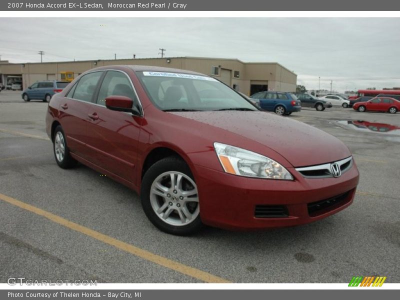 Moroccan Red Pearl / Gray 2007 Honda Accord EX-L Sedan