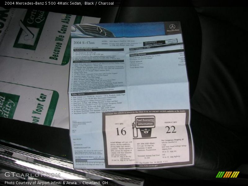 Black / Charcoal 2004 Mercedes-Benz S 500 4Matic Sedan