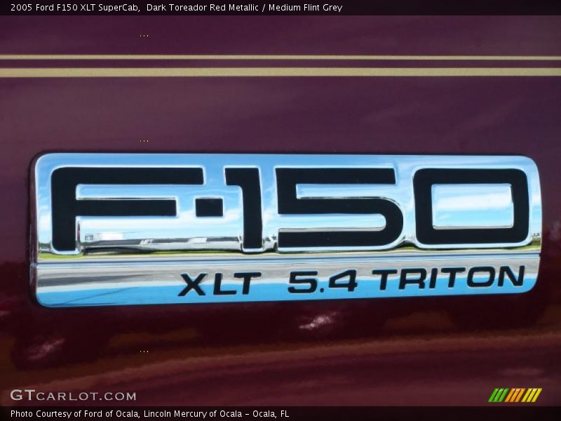Dark Toreador Red Metallic / Medium Flint Grey 2005 Ford F150 XLT SuperCab