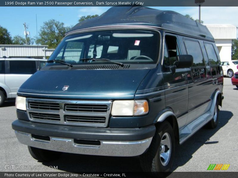 Dark Spruce Metallic / Gray 1996 Dodge Ram Van 2500 Passenger Conversion