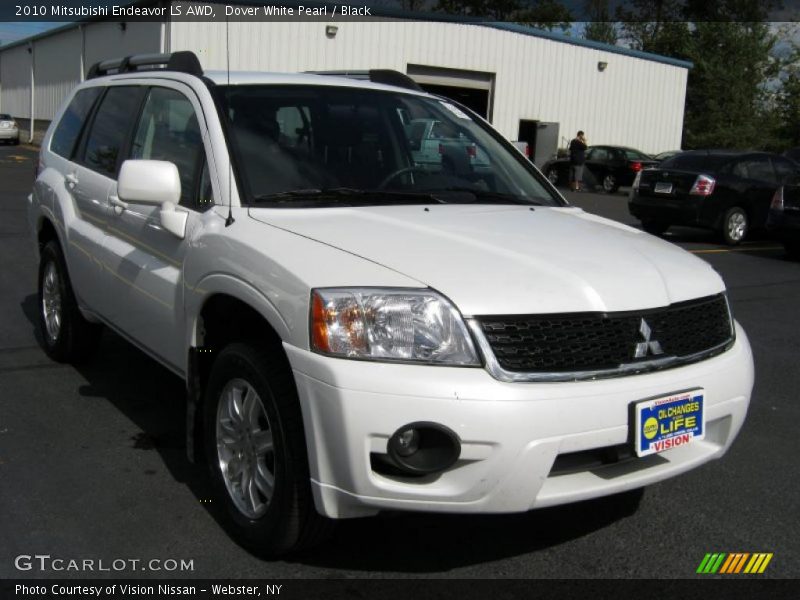 Dover White Pearl / Black 2010 Mitsubishi Endeavor LS AWD