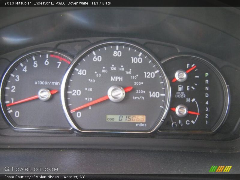 Dover White Pearl / Black 2010 Mitsubishi Endeavor LS AWD