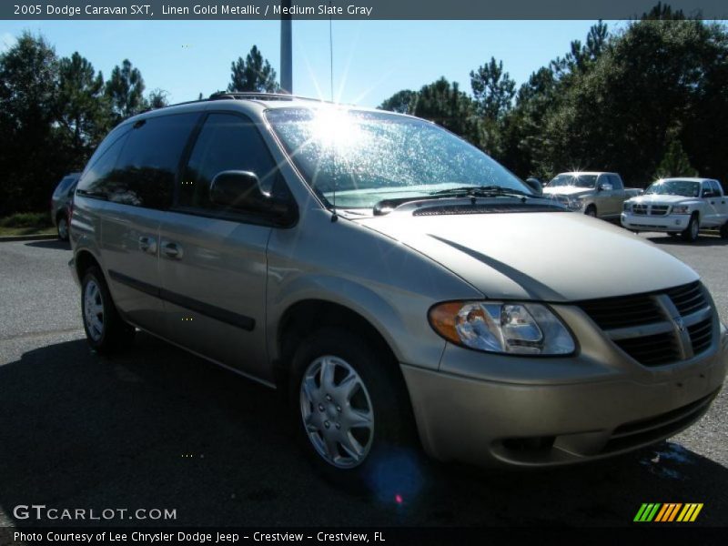 Linen Gold Metallic / Medium Slate Gray 2005 Dodge Caravan SXT