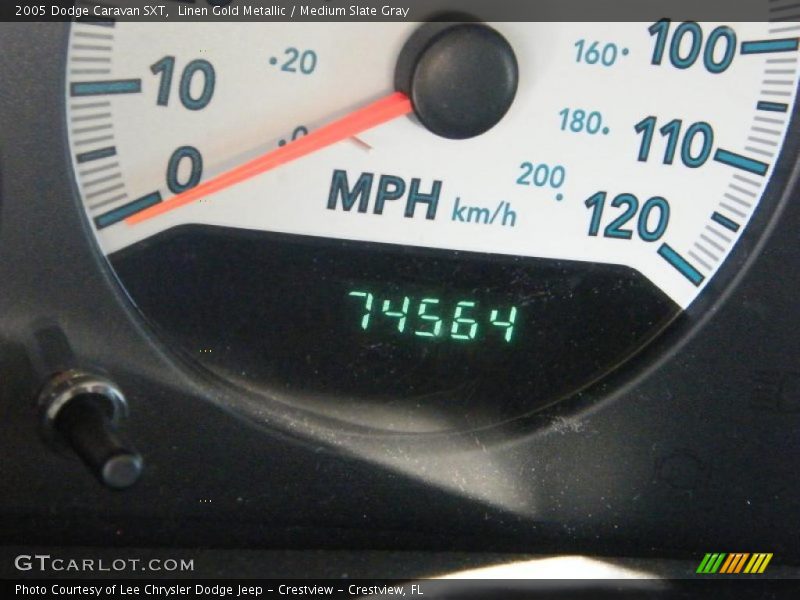 Linen Gold Metallic / Medium Slate Gray 2005 Dodge Caravan SXT