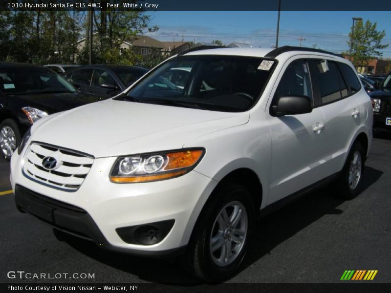 Pearl White / Gray 2010 Hyundai Santa Fe GLS 4WD