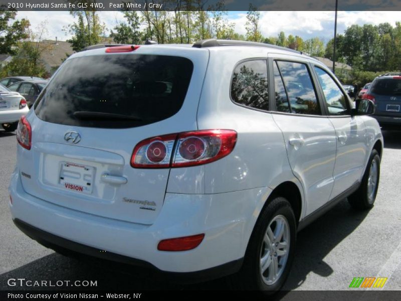 Pearl White / Gray 2010 Hyundai Santa Fe GLS 4WD