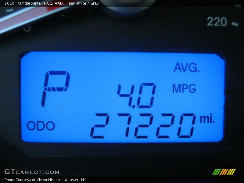 Pearl White / Gray 2010 Hyundai Santa Fe GLS 4WD