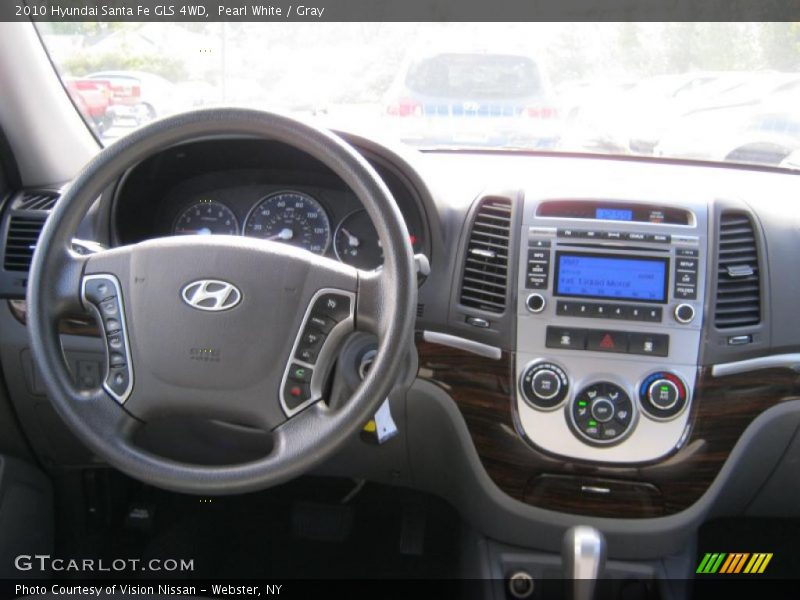 Pearl White / Gray 2010 Hyundai Santa Fe GLS 4WD