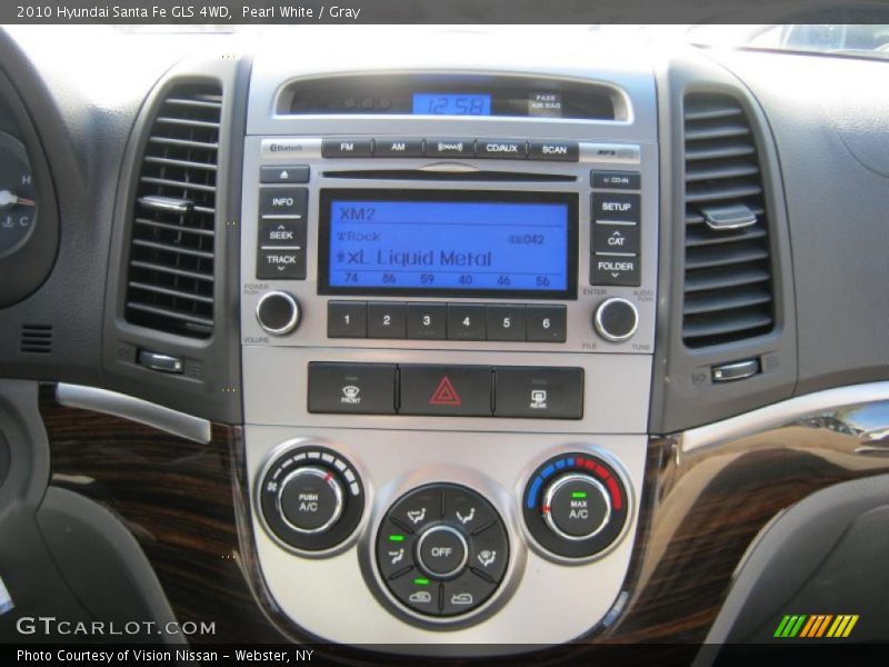 Pearl White / Gray 2010 Hyundai Santa Fe GLS 4WD