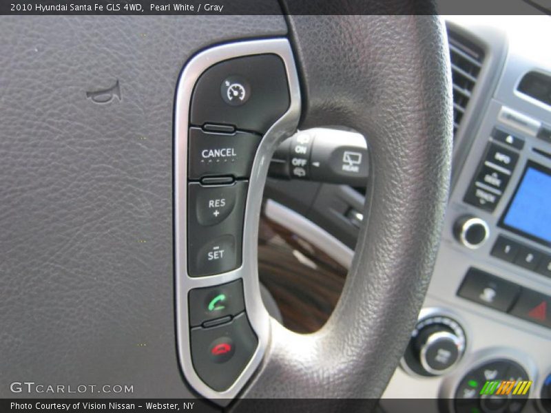 Pearl White / Gray 2010 Hyundai Santa Fe GLS 4WD