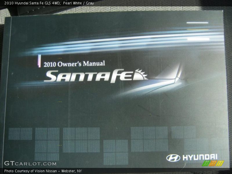 Pearl White / Gray 2010 Hyundai Santa Fe GLS 4WD