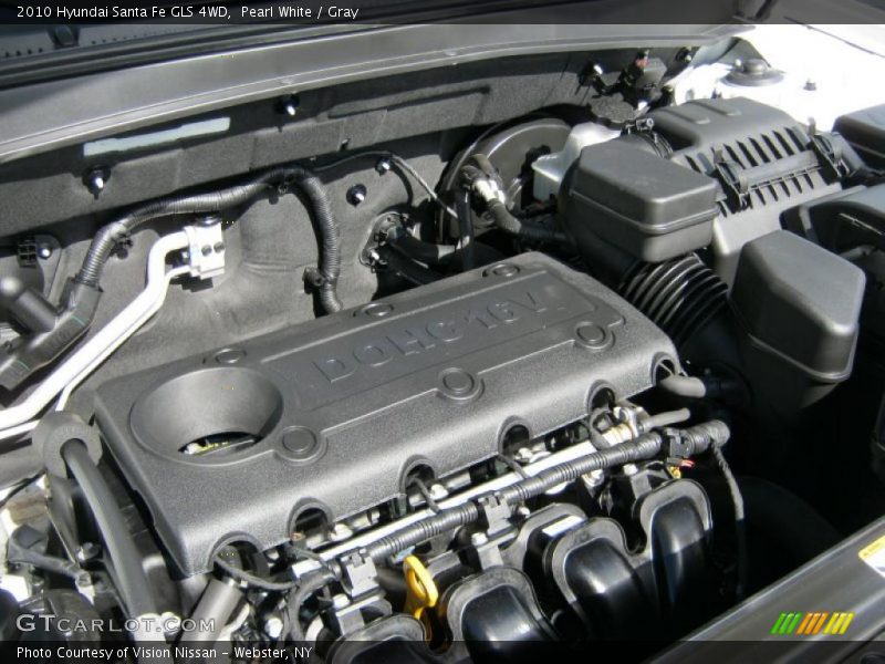 Pearl White / Gray 2010 Hyundai Santa Fe GLS 4WD