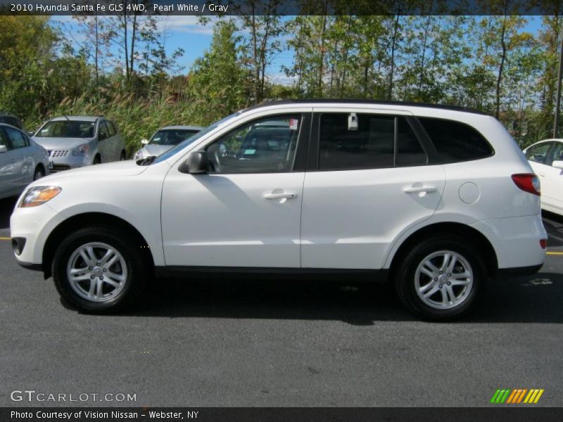 Pearl White / Gray 2010 Hyundai Santa Fe GLS 4WD