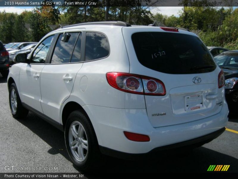 Pearl White / Gray 2010 Hyundai Santa Fe GLS 4WD