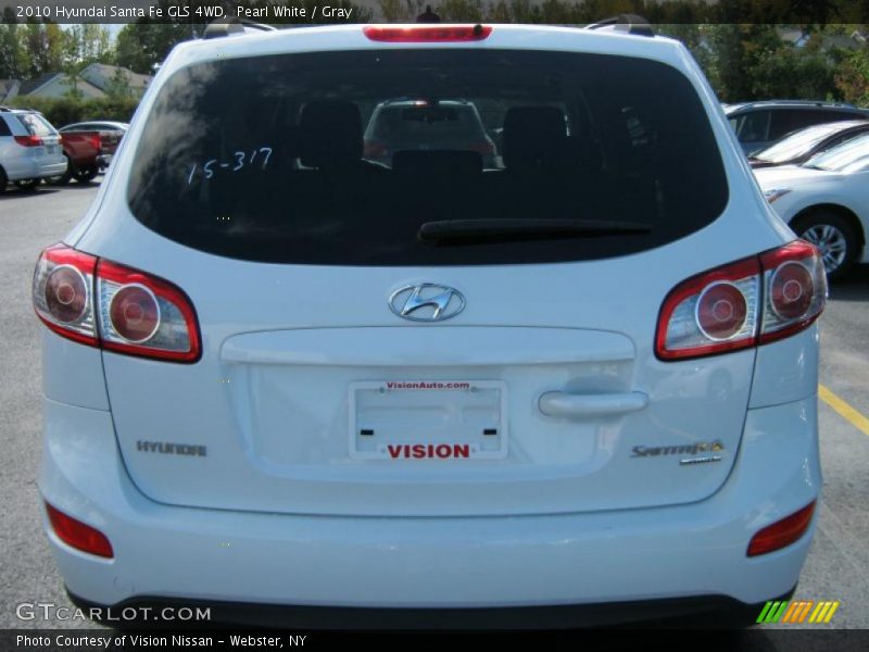 Pearl White / Gray 2010 Hyundai Santa Fe GLS 4WD