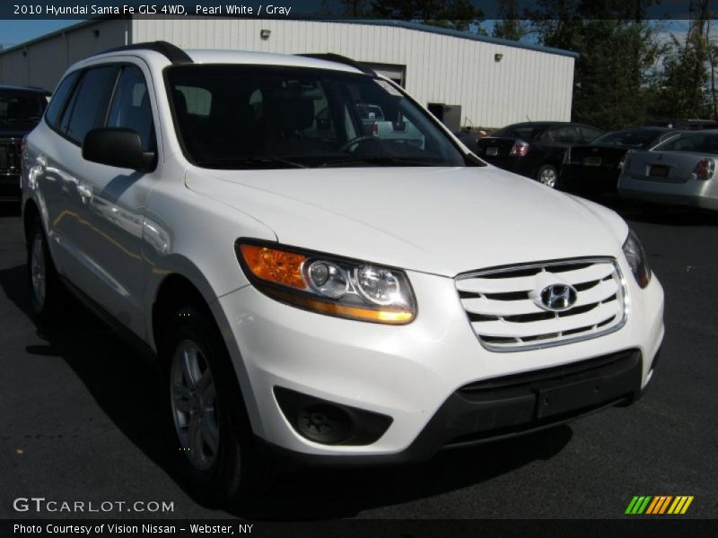 Pearl White / Gray 2010 Hyundai Santa Fe GLS 4WD