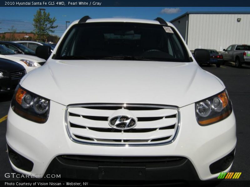 Pearl White / Gray 2010 Hyundai Santa Fe GLS 4WD