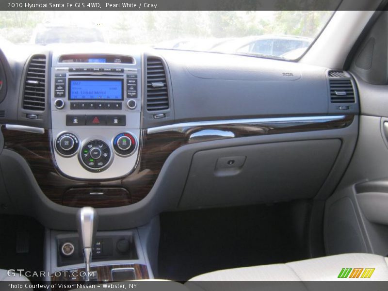 Pearl White / Gray 2010 Hyundai Santa Fe GLS 4WD