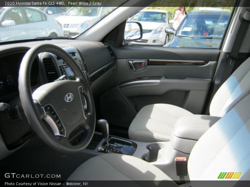 Pearl White / Gray 2010 Hyundai Santa Fe GLS 4WD