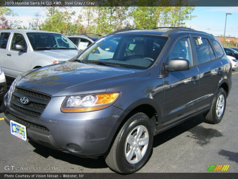 Steel Gray / Gray 2009 Hyundai Santa Fe GLS 4WD