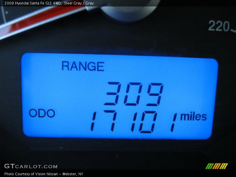 Steel Gray / Gray 2009 Hyundai Santa Fe GLS 4WD