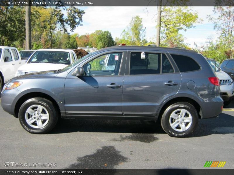 Steel Gray / Gray 2009 Hyundai Santa Fe GLS 4WD