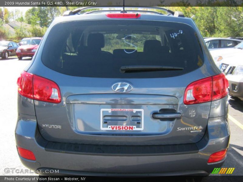 Steel Gray / Gray 2009 Hyundai Santa Fe GLS 4WD