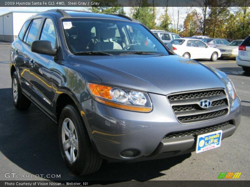 Steel Gray / Gray 2009 Hyundai Santa Fe GLS 4WD