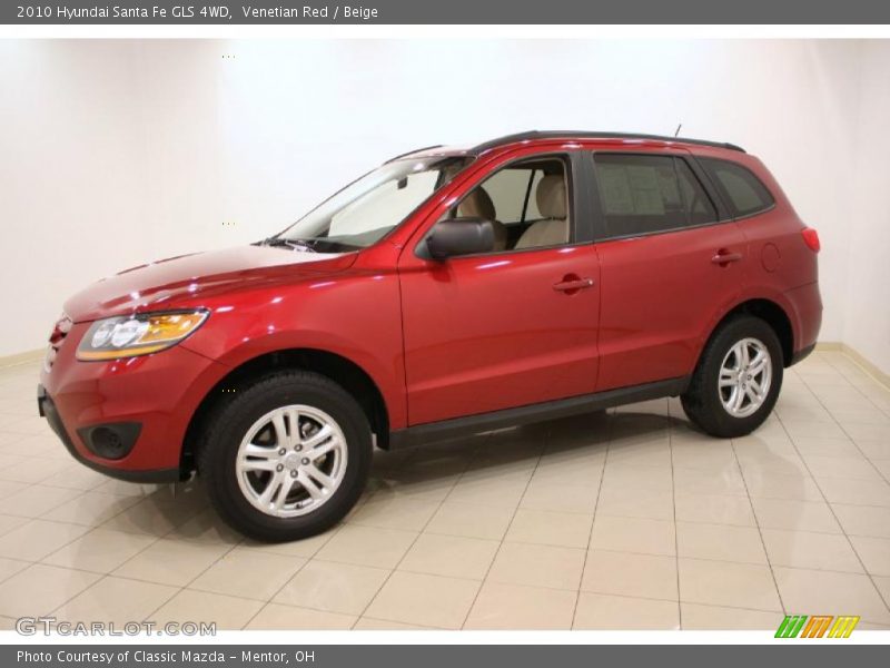 Venetian Red / Beige 2010 Hyundai Santa Fe GLS 4WD