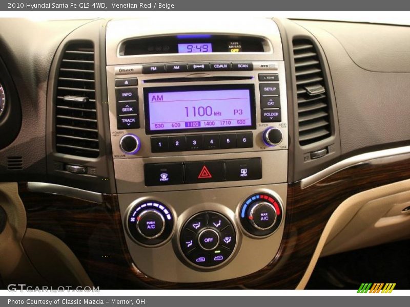 Venetian Red / Beige 2010 Hyundai Santa Fe GLS 4WD