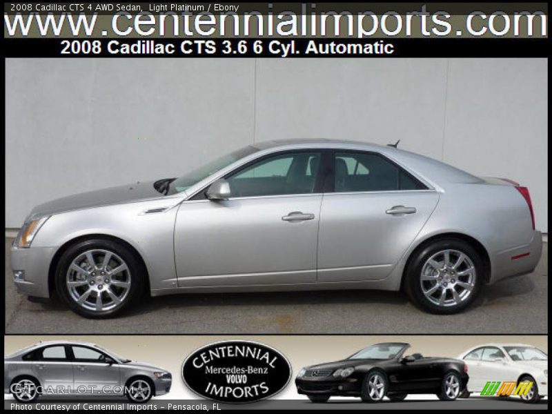 Light Platinum / Ebony 2008 Cadillac CTS 4 AWD Sedan