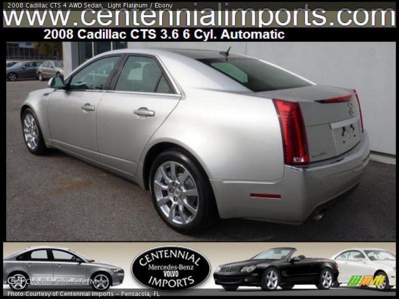 Light Platinum / Ebony 2008 Cadillac CTS 4 AWD Sedan