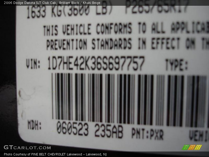 Brilliant Black / Khaki Beige 2006 Dodge Dakota SLT Club Cab