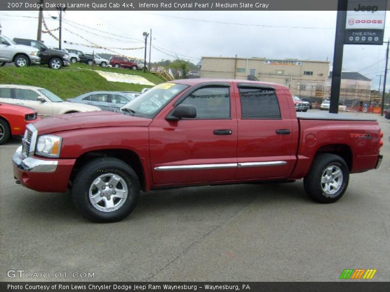 Inferno Red Crystal Pearl / Medium Slate Gray 2007 Dodge Dakota Laramie Quad Cab 4x4