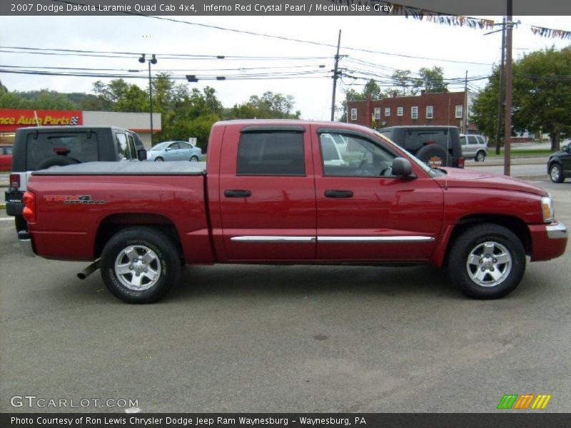 Inferno Red Crystal Pearl / Medium Slate Gray 2007 Dodge Dakota Laramie Quad Cab 4x4