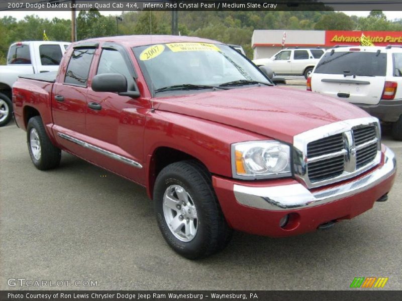 Inferno Red Crystal Pearl / Medium Slate Gray 2007 Dodge Dakota Laramie Quad Cab 4x4