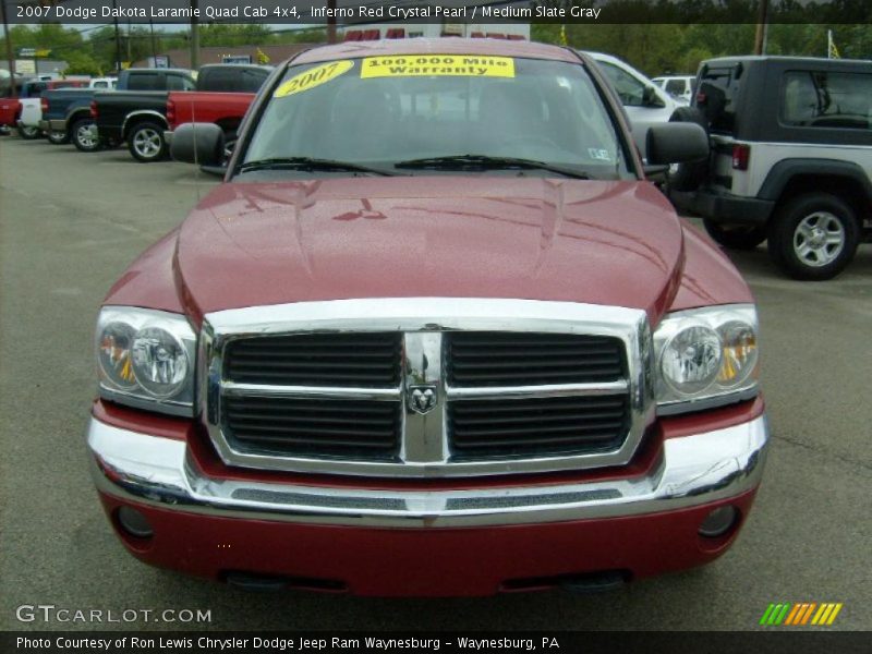 Inferno Red Crystal Pearl / Medium Slate Gray 2007 Dodge Dakota Laramie Quad Cab 4x4