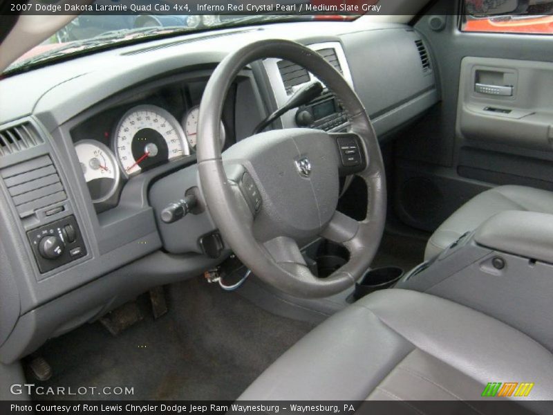 Inferno Red Crystal Pearl / Medium Slate Gray 2007 Dodge Dakota Laramie Quad Cab 4x4