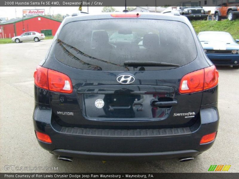 Deepwater Blue / Gray 2008 Hyundai Santa Fe SE 4WD