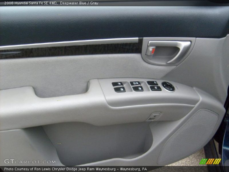 Deepwater Blue / Gray 2008 Hyundai Santa Fe SE 4WD