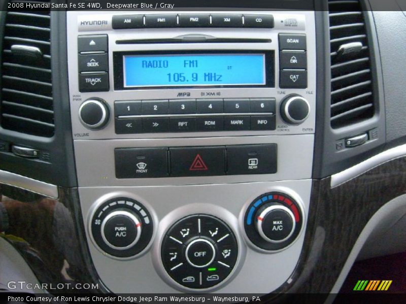Deepwater Blue / Gray 2008 Hyundai Santa Fe SE 4WD