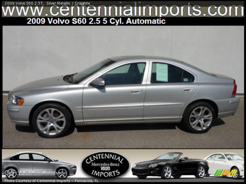Silver Metallic / Graphite 2009 Volvo S60 2.5T