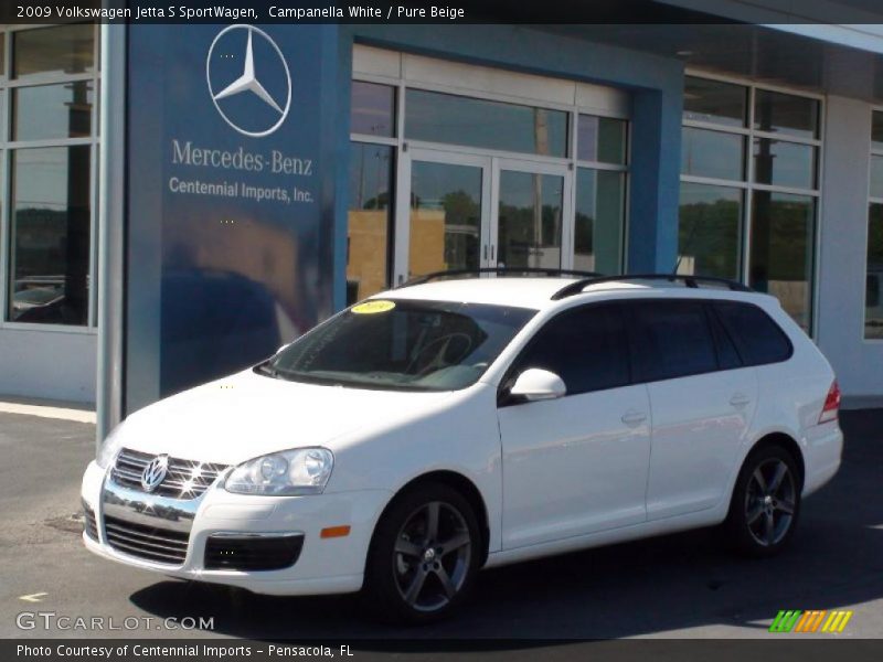 Campanella White / Pure Beige 2009 Volkswagen Jetta S SportWagen