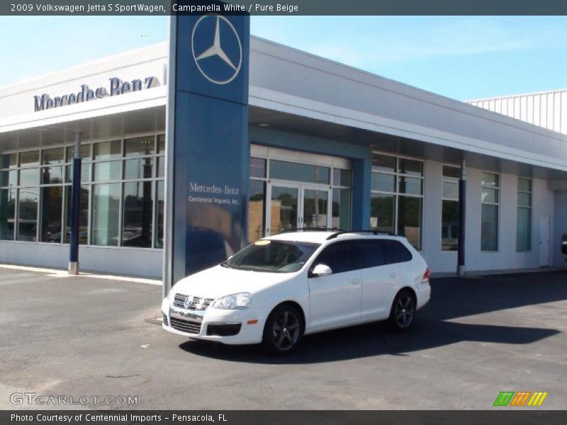 Campanella White / Pure Beige 2009 Volkswagen Jetta S SportWagen
