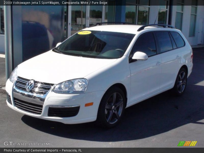 Campanella White / Pure Beige 2009 Volkswagen Jetta S SportWagen
